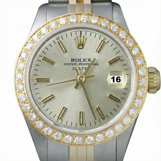 Rolex Regarder à cadran blanc avec lunette en diamant acier inoxydable G Bracelet Jubilé