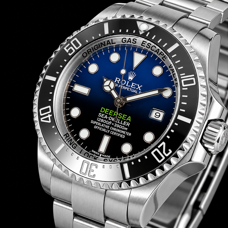 Montre Rolex Sea-Dweller Deepsea 44 mm 116660 James Cameron Cadran Dégradé Bleu Acier Inoxydable Bracelet Oyster