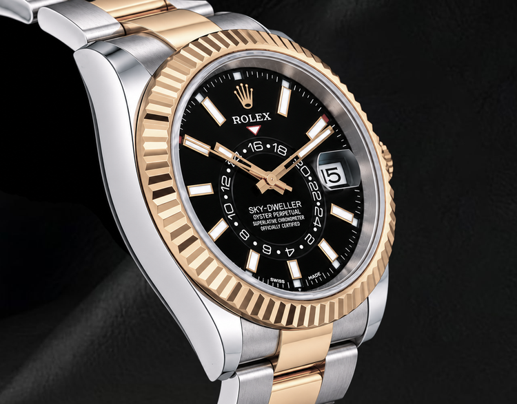 Montre Rolex Sky-Dweller 326933 Cadran Noir 42 mm Bicolore