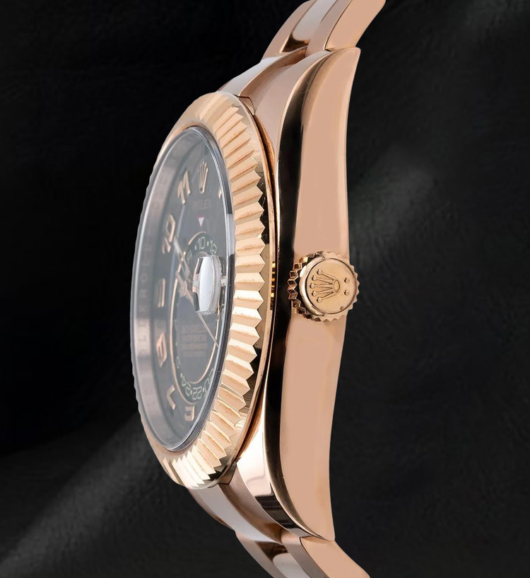 Montre Rolex Sky-Dweller 326935 42 mm en Or Rose Cadran Chocolat Chiffres Arabes