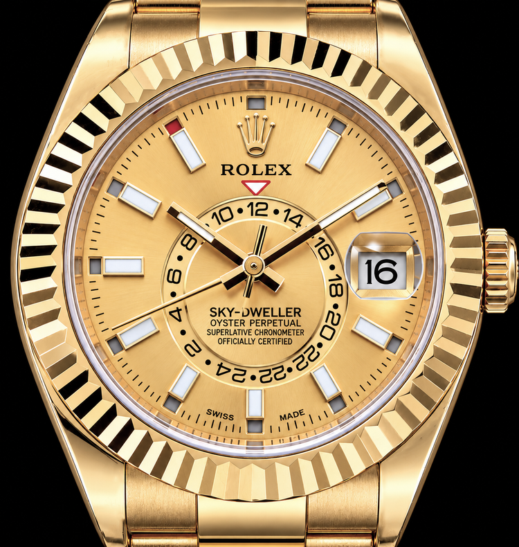 Montre Rolex Sky-Dweller 326938 42 mm Cadran Champagne Or Jaune