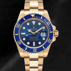Montre Rolex Submariner Date 40 mm 116618LB Cadran Bleu en Or Jaune