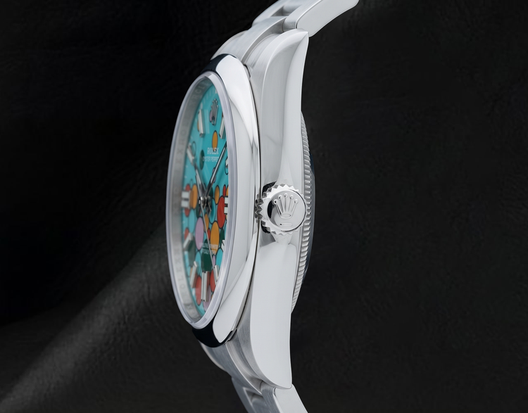 Montre Rolex Cadran Célébration Turquoise 124300 Acier Inoxydable 41 mm