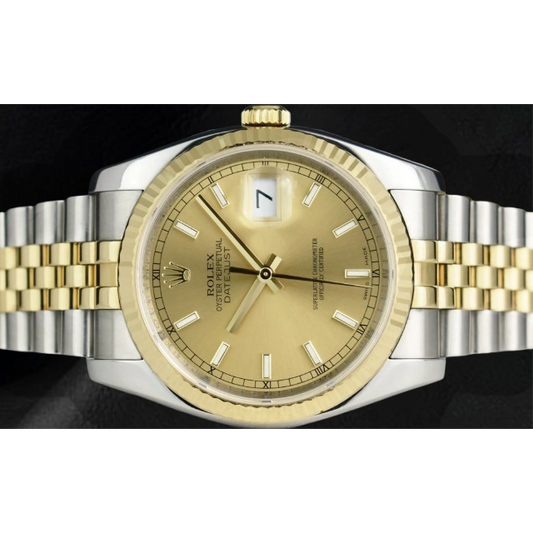 Rolex bâton Cadran Datejust Regarder Homme acier inoxydable & Bracelet Jubilé Or ensemble rapide