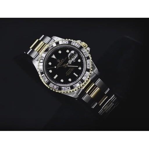 Rolex baguette personnalisée Gmt master Ii Montre Homme Or Jaune & acier inoxydable4