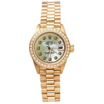 Rolex datejust président still Regarder blanc vadrouille cadran diamant lunette or