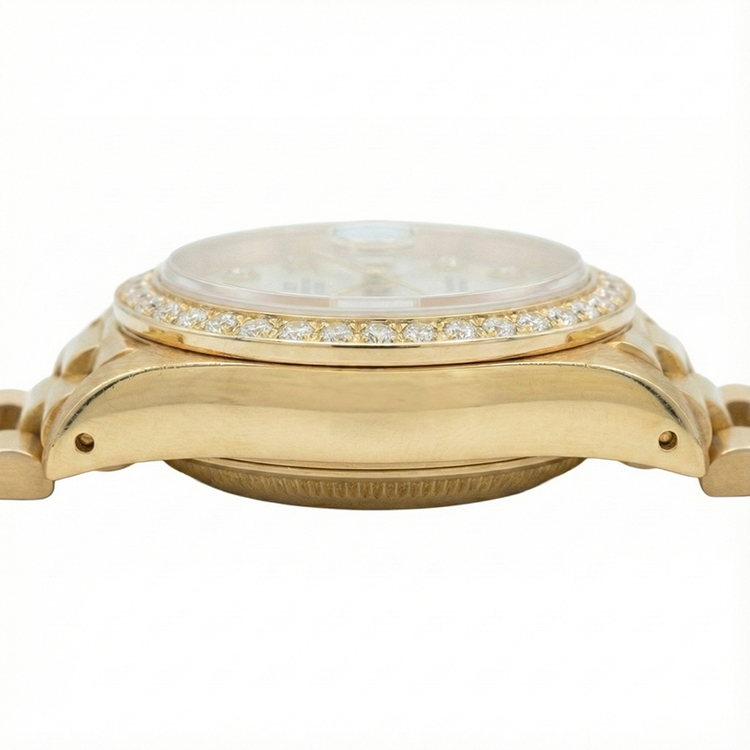 Rolex datejust président still Regarder blanc vadrouille cadran diamant lunette or