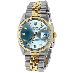 Rolex hommes Datejust Rolex bleu acier inoxydable & or jubilé Bracelet ensemble rapide