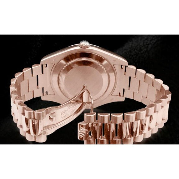 Rolex jour Date Ii 41 mm cadran romain noir montre homme bracelet en or rose3