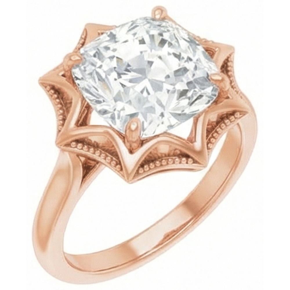 Fin Solitaire de Fiançailles 5 carats – vue de côté