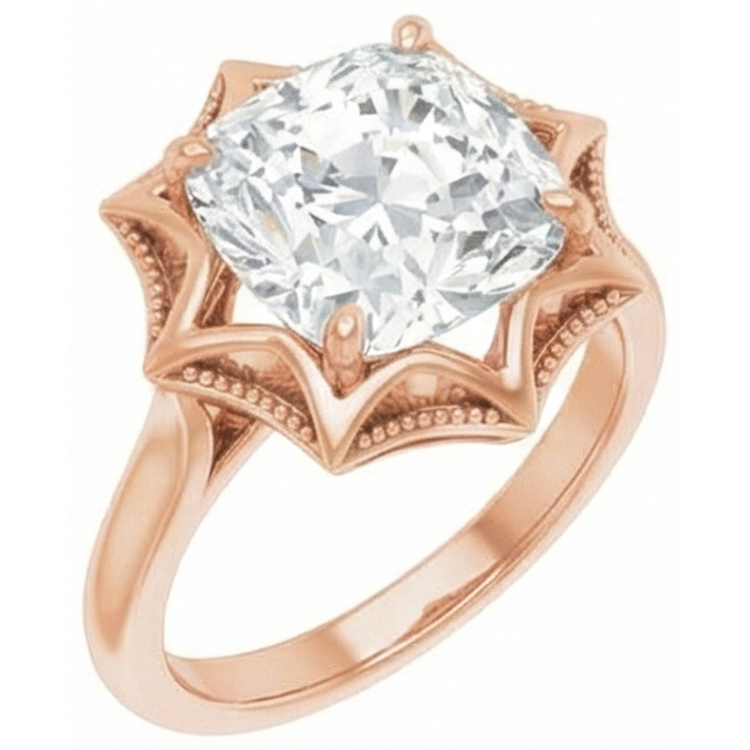 Fin Solitaire de Fiançailles 5 carats – vue de côté