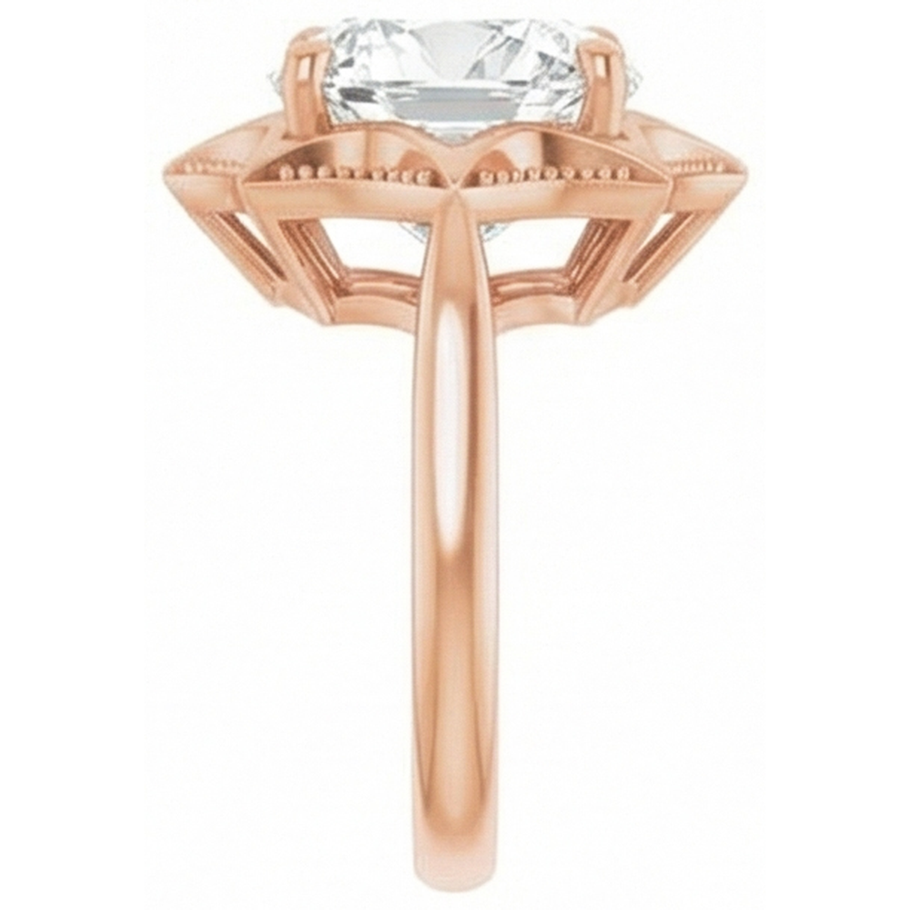 Diamant Solitaire de Fiançailles 5 carats Or Rose 14 Carats – vue d'angle