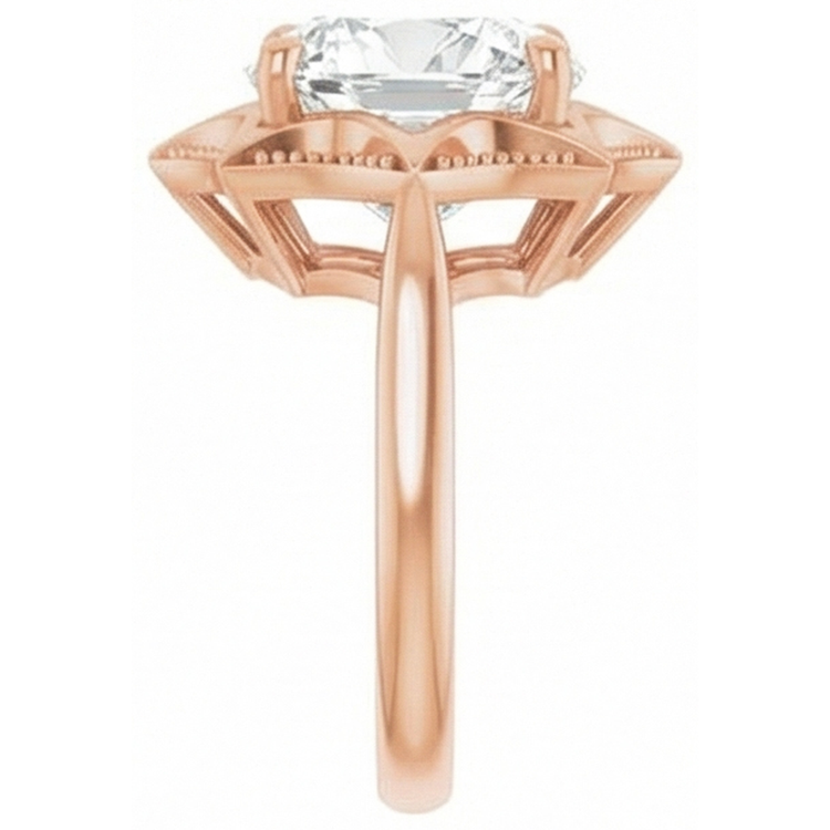 Diamant Solitaire de Fiançailles 5 carats Or Rose 14 Carats – vue d'angle