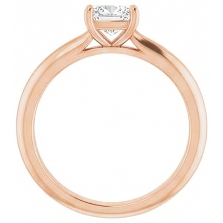 Diamant Solitaire de Fiançailles 2 carats Or Rose 14 Carats – vue de face
