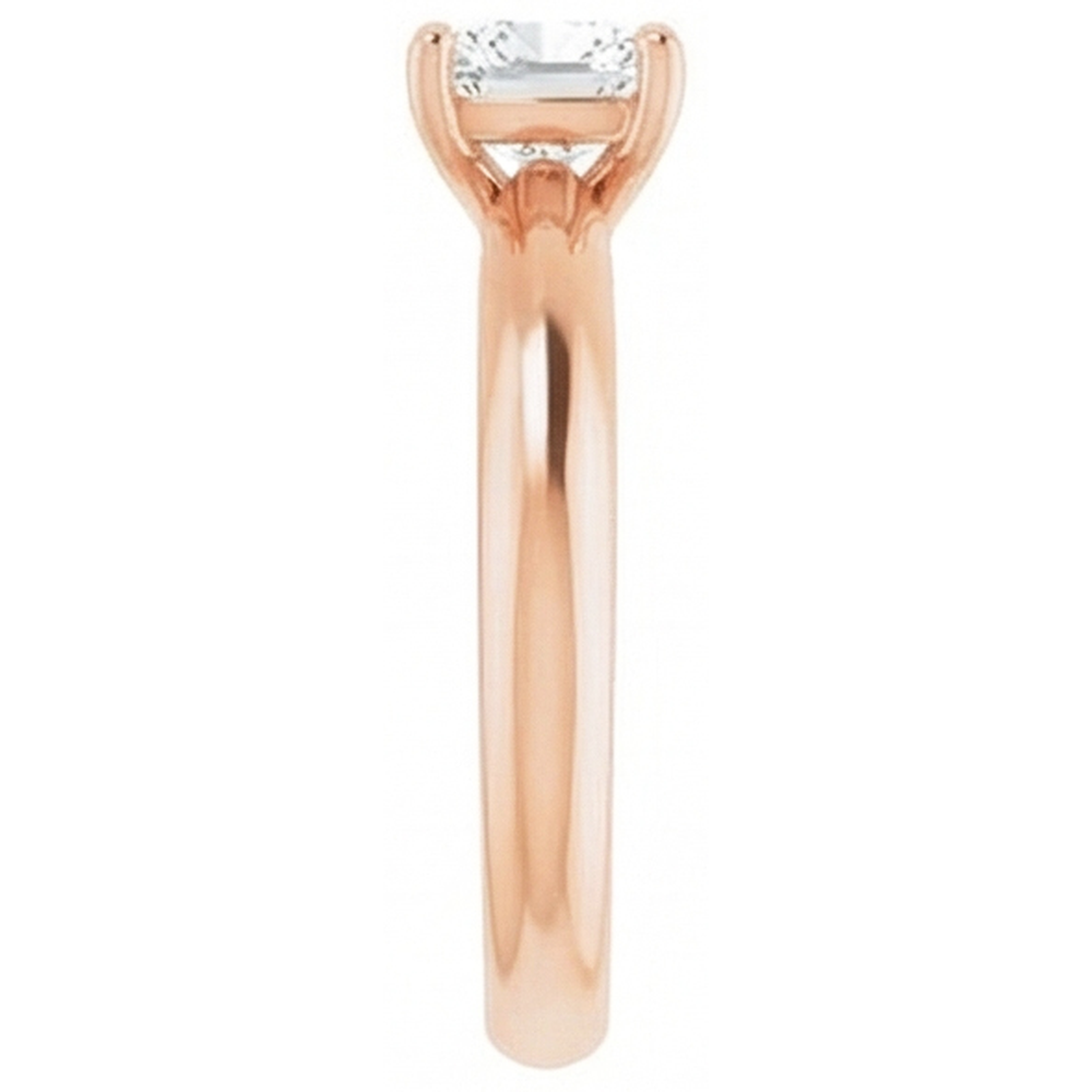 Diamant Solitaire de Fiançailles 2-carats Or Rose 14 Carats – vue de côté