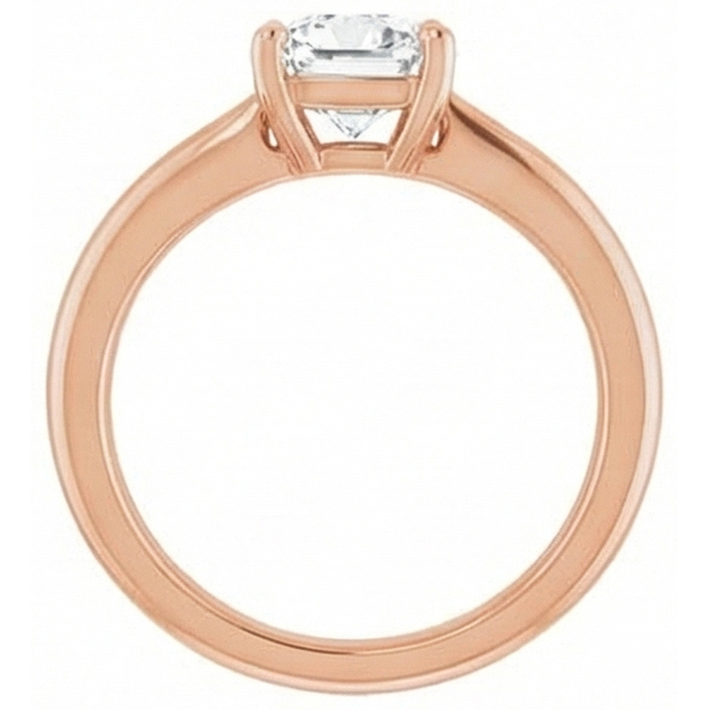 Solitaire de Fiançailles Or Rose 14 Carats avec Diamant Fin – vue de face