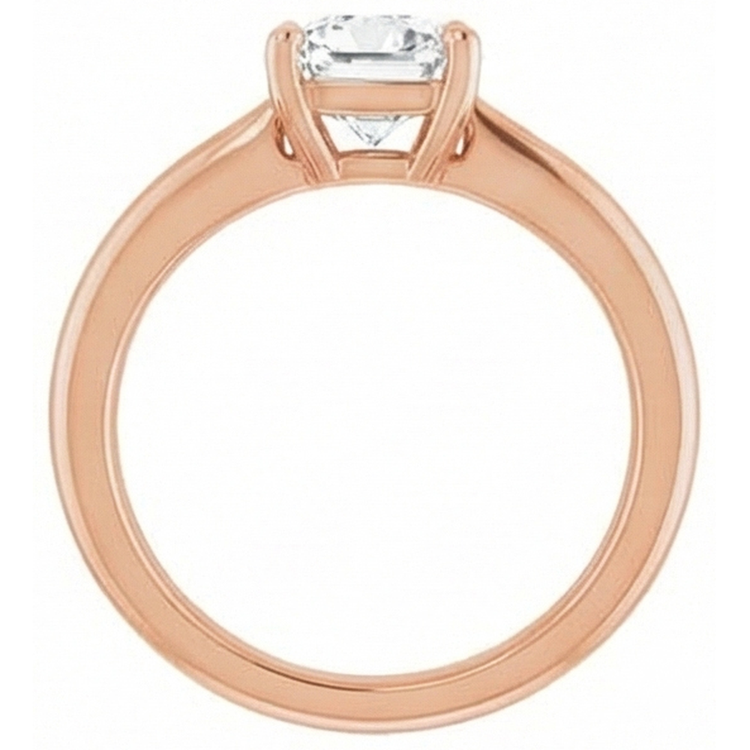 Solitaire de Fiançailles Or Rose 14 Carats avec Diamant Fin – vue de face
