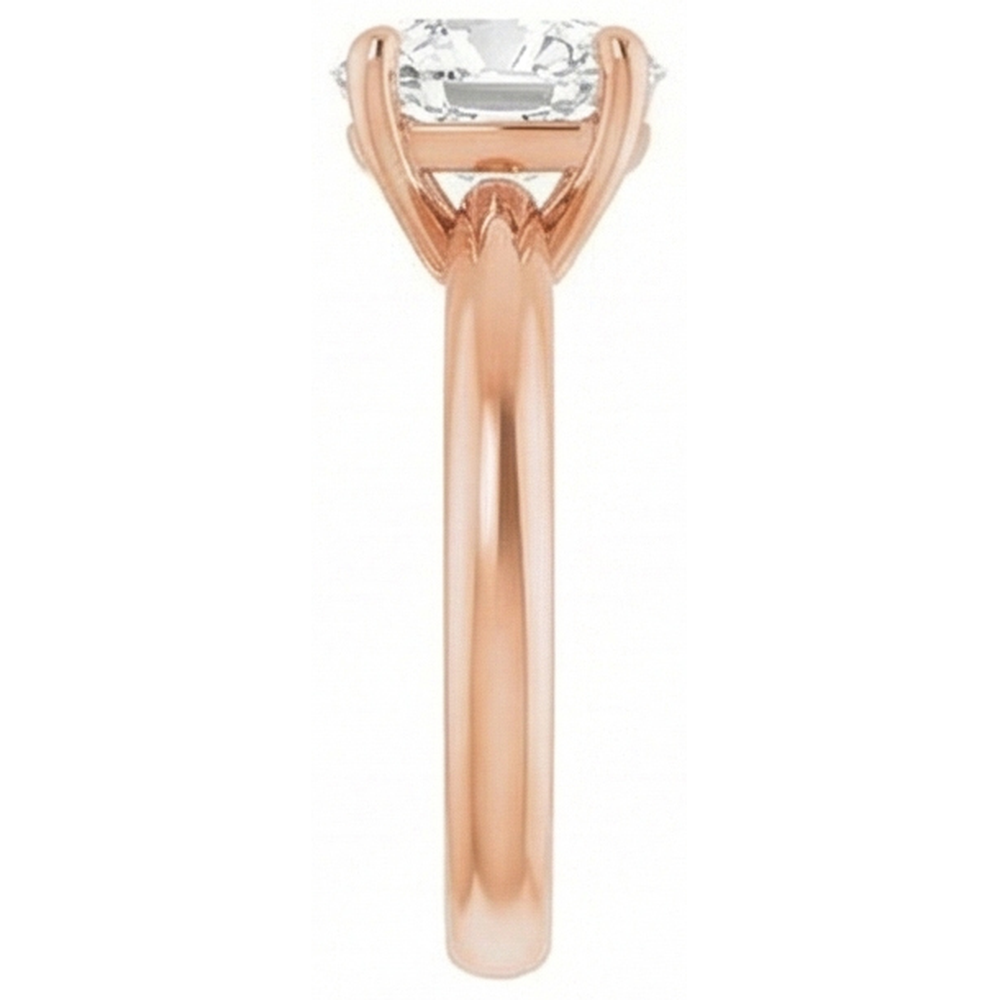 Solitaire de Fiançailles Or Rose 14 Carats avec Diamant Fin – vue de côté