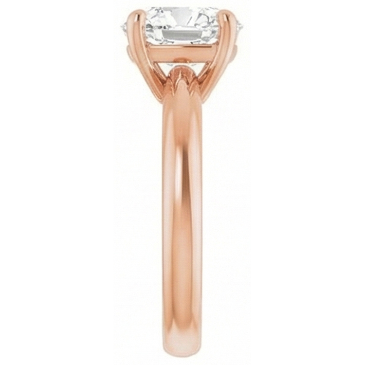 Solitaire de Fiançailles Or Rose 14 Carats avec Diamant Fin – vue de côté