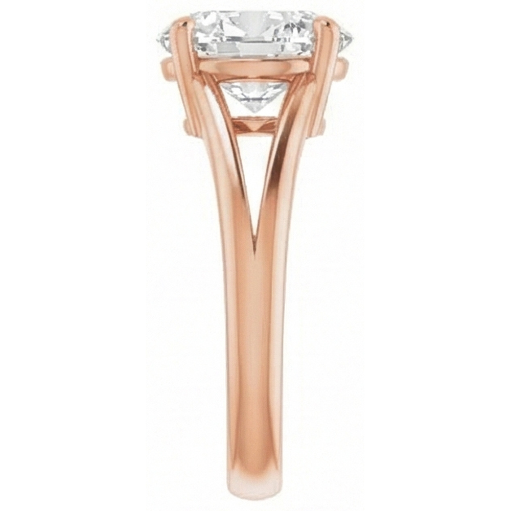 Brillant Solitaire de Fiançailles 4,50-carats Or Rose 14 Carats – vue de dessus