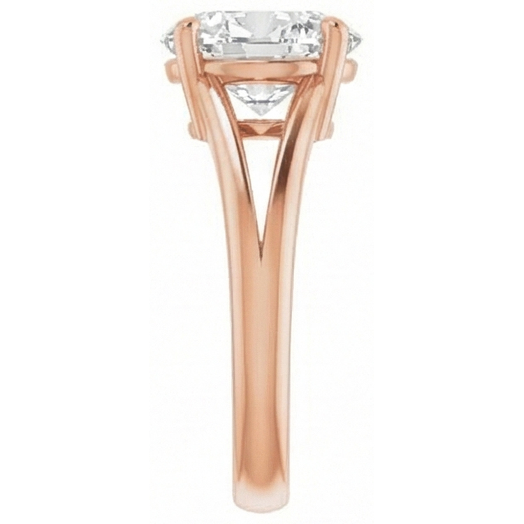 Brillant Solitaire de Fiançailles 4,50-carats Or Rose 14 Carats – vue de dessus