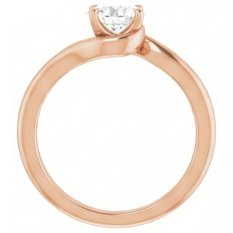 Diamant Fin Bague Solitaire – vue de côté