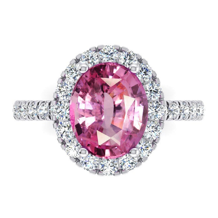 Rose Saphir Halo Bague Diamant