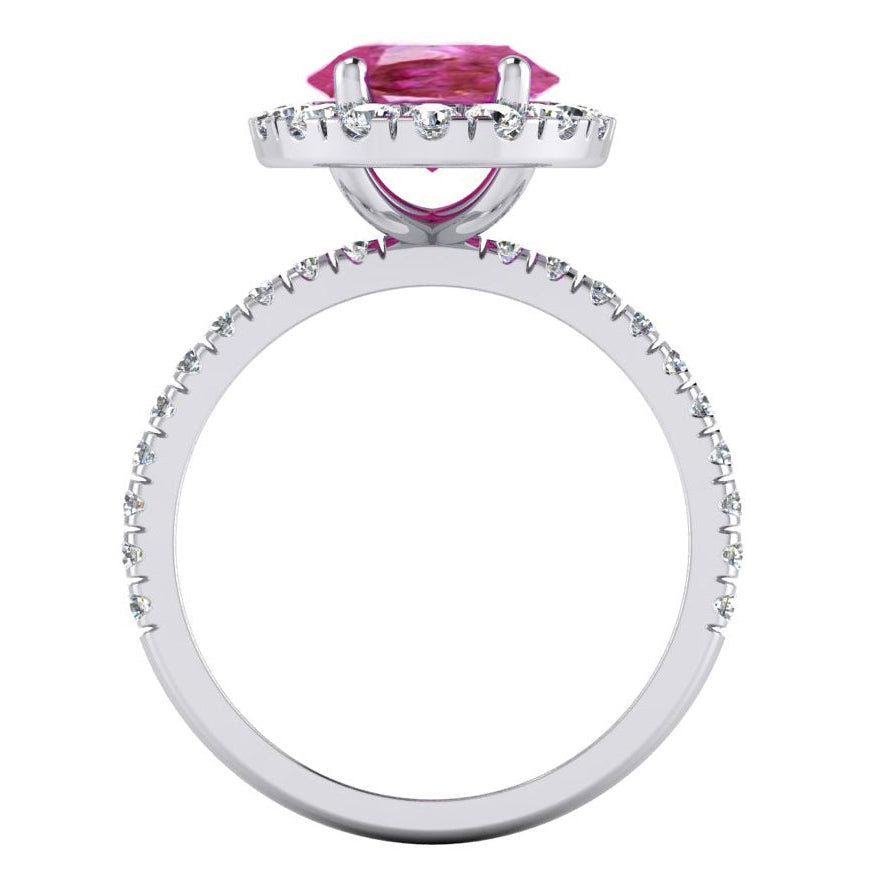 Rose Saphir Halo Bague Diamant