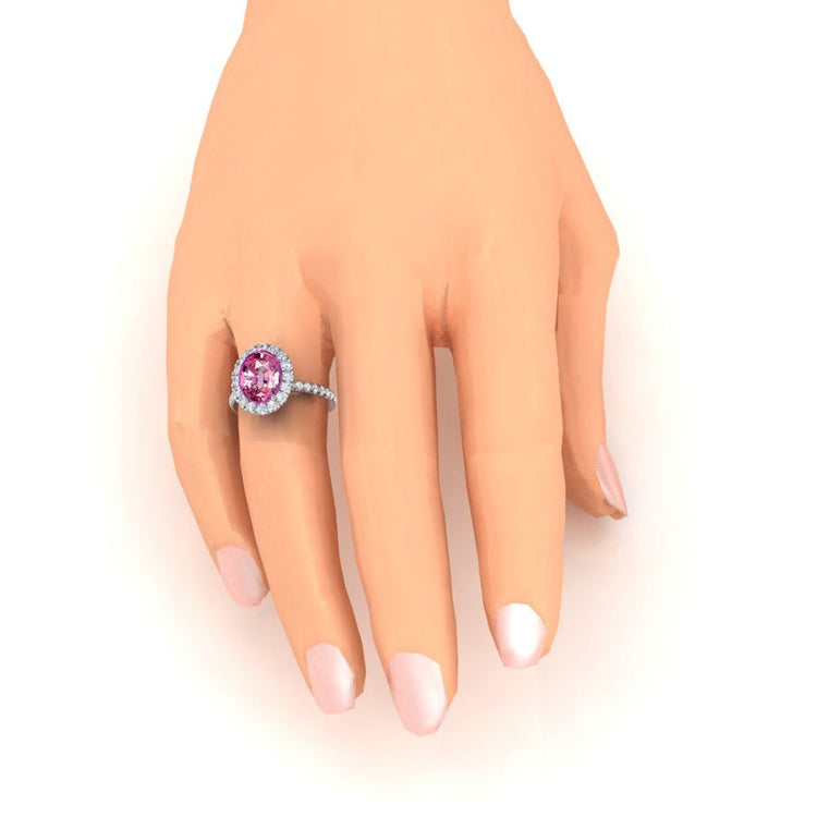 Rose Saphir Halo Bague Diamant