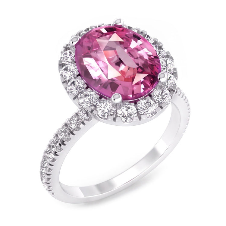 Rose Saphir Halo Bague Diamant