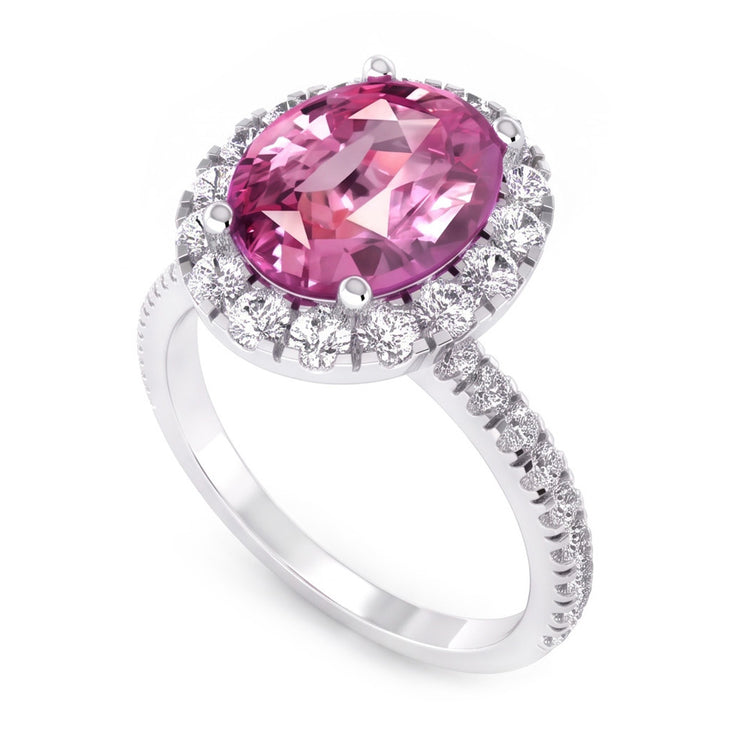 Rose Saphir Halo Bague Diamant