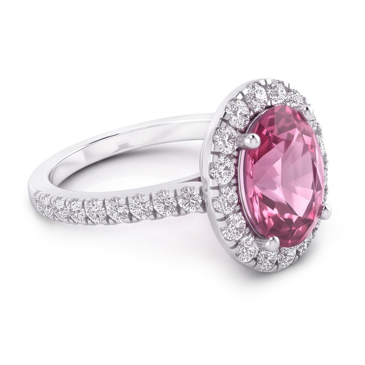 Rose Saphir Halo Bague Diamant