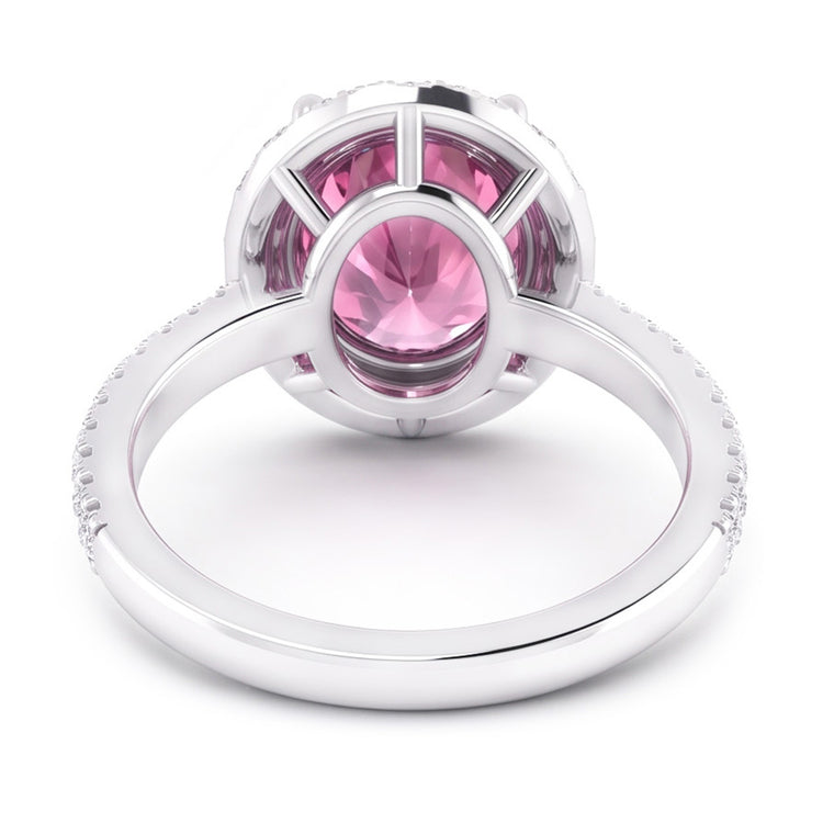 Rose Saphir Halo Bague Diamant