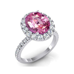 Rose Saphir Halo Bague Diamant