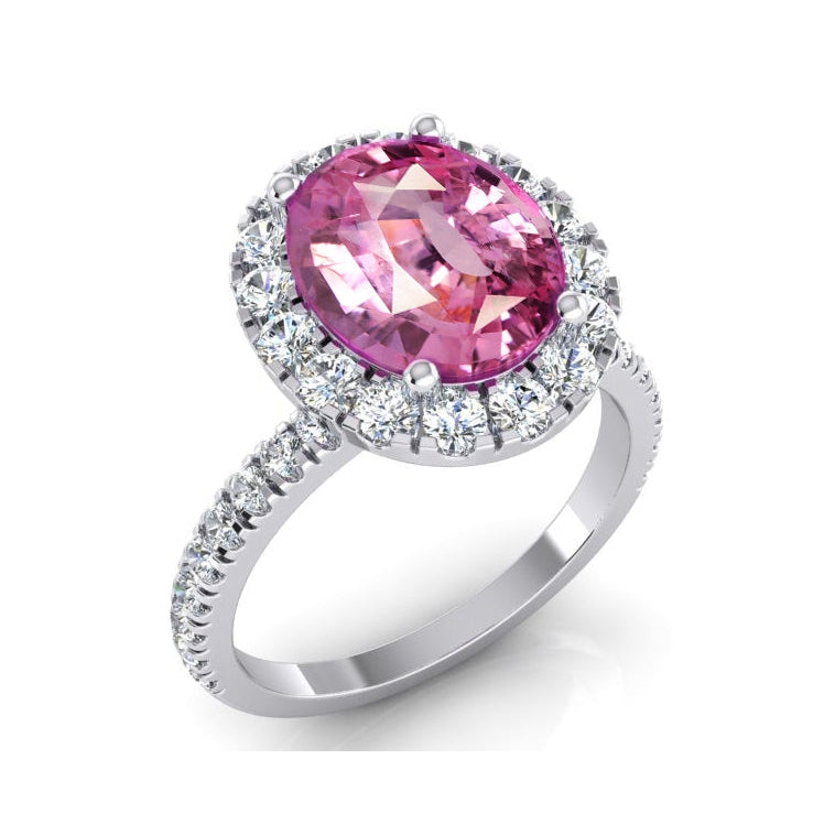 Rose Saphir Halo Bague Diamant