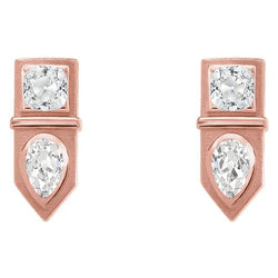 Diamant Fin Puces d'Oreilles 1 carats G/VS1 – Or 14K Rose