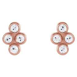 Diamant Boucles d'Oreilles 0,50 carats – Or Rose 14 Carats
