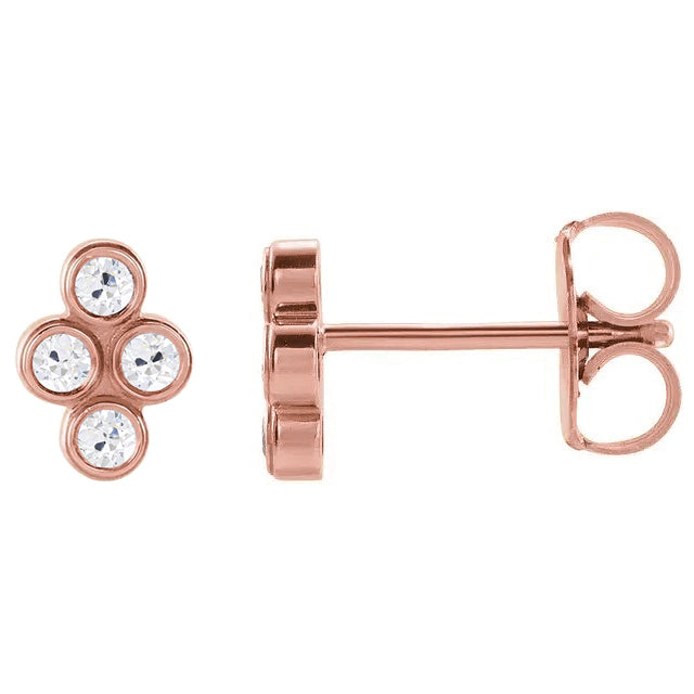 Diamant Boucles d'Oreilles – vue de face