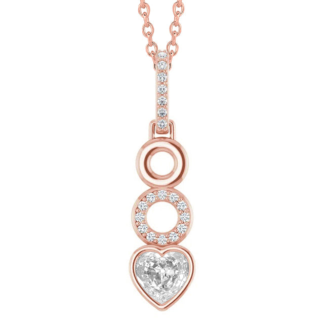 Diamant Collier Pendentif 1-carats Or Rose 14 Carats – vue principale