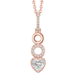Sertissage Clos Collier Pendentif – Diamant 1 carats Or Rose 14