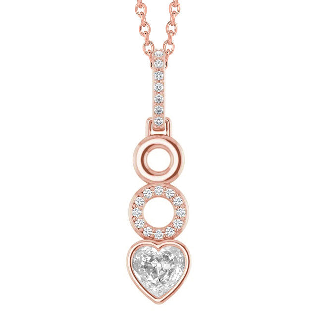 Diamant Collier Pendentif 1-carats Or Rose 14 Carats – vue principale