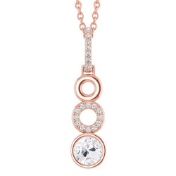 Sertissage Clos Diamant Fin Pendentif Goutte 1 carats – Or Rose