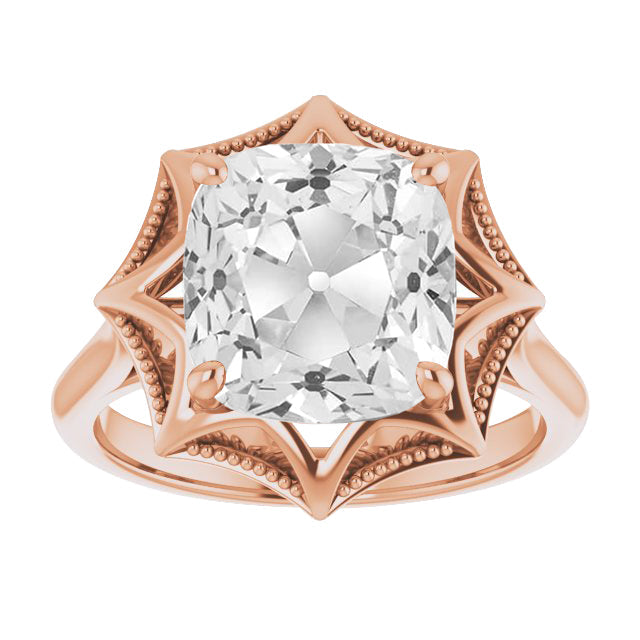 Diamant Solitaire de Fiançailles 5 carats Or Rose 14 Carats – vue principale