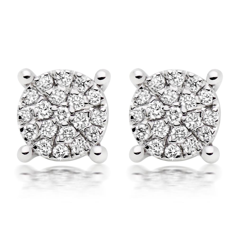 Round Brilliant Cut 3.80 Carats Réel Diamond Women Stud Halo Earrings