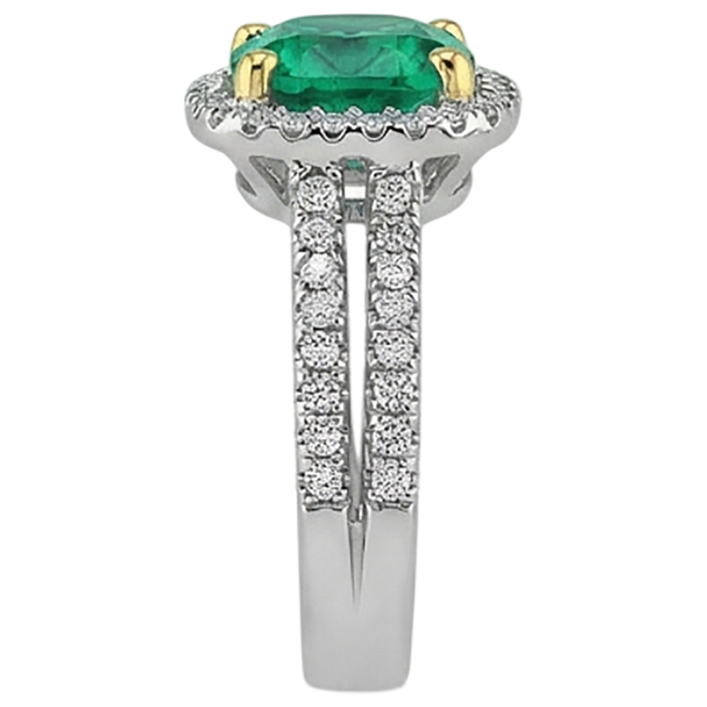 Brillant Émeraude Bague avec Gemme 4 carats – vue arrière