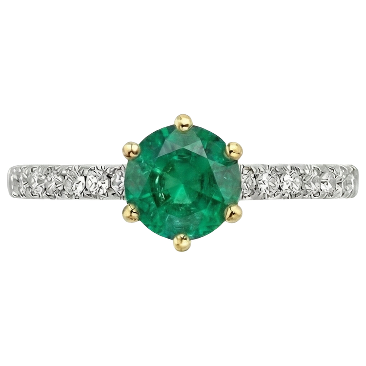 Émeraude Colombienne Bague Pierre de Couleur – vue d'angle