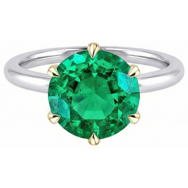 Émeraude Fine Bague Pierre Précieuse – vue de face