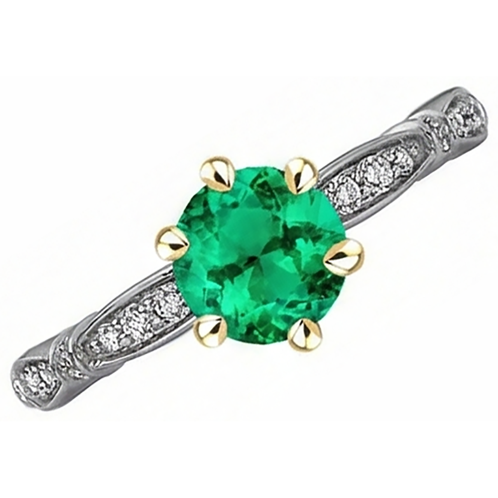 Raffiné Bague avec Gemme 2,50 carats – vue de côté