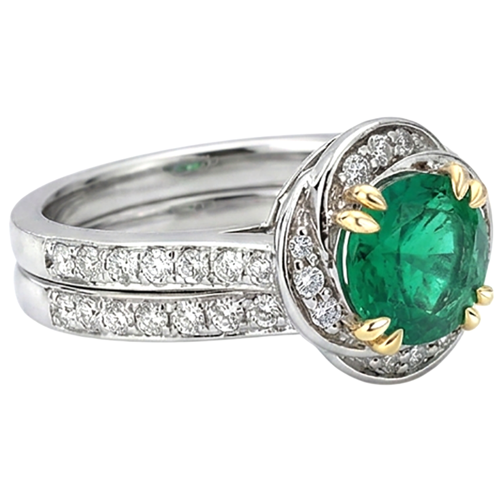 Fin Émeraude Fine Bague Pierre Précieuse 2,50 carats – vue de profil