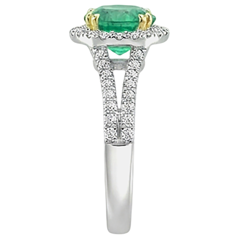 Rayonnant Émeraude Fine Bague Pierre Précieuse 2,50 carats – vue de profil